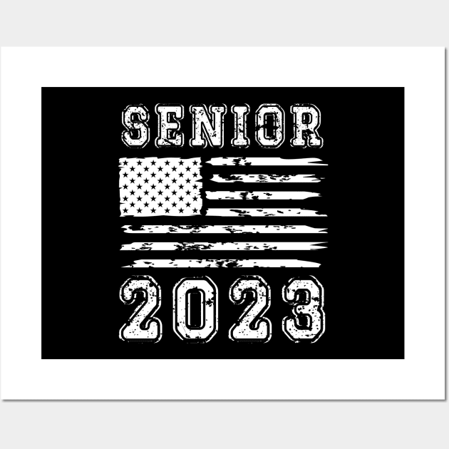 Senior Class of 2023 vintage flag USA Wall Art by Myartstor 